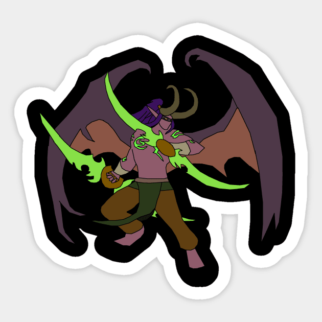 Illidan Sticker by sprinklings